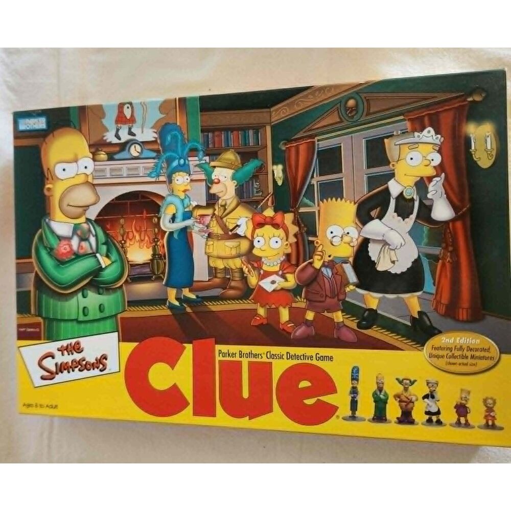 The Simpsons Clue Board Game Usaopoly Parker Brothers Vintage Complete Edition